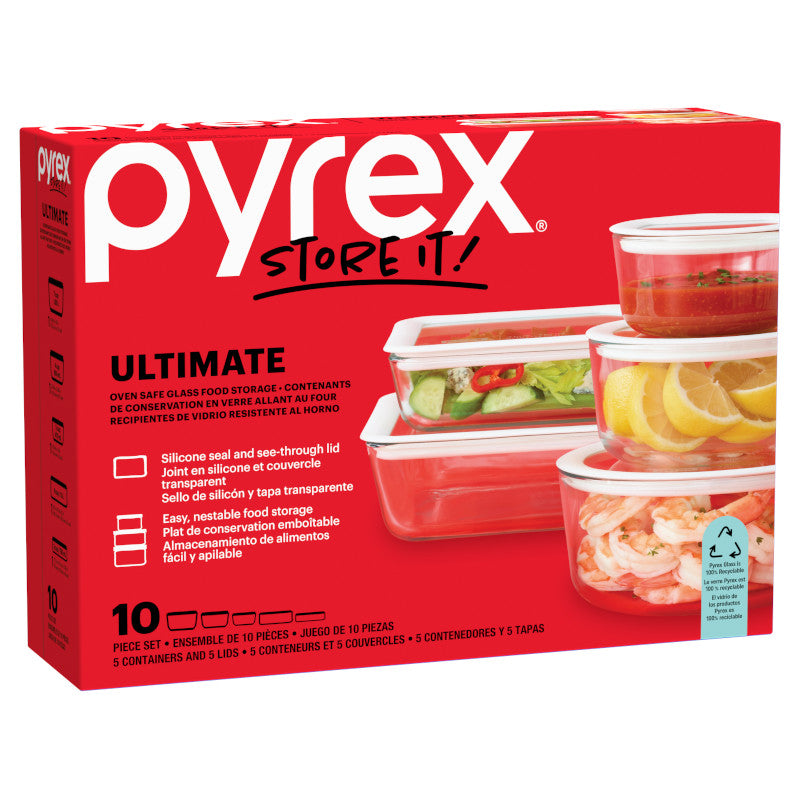Pyrex® Ultimate Storage White 10 Piece Set – Global Kitchen Brands