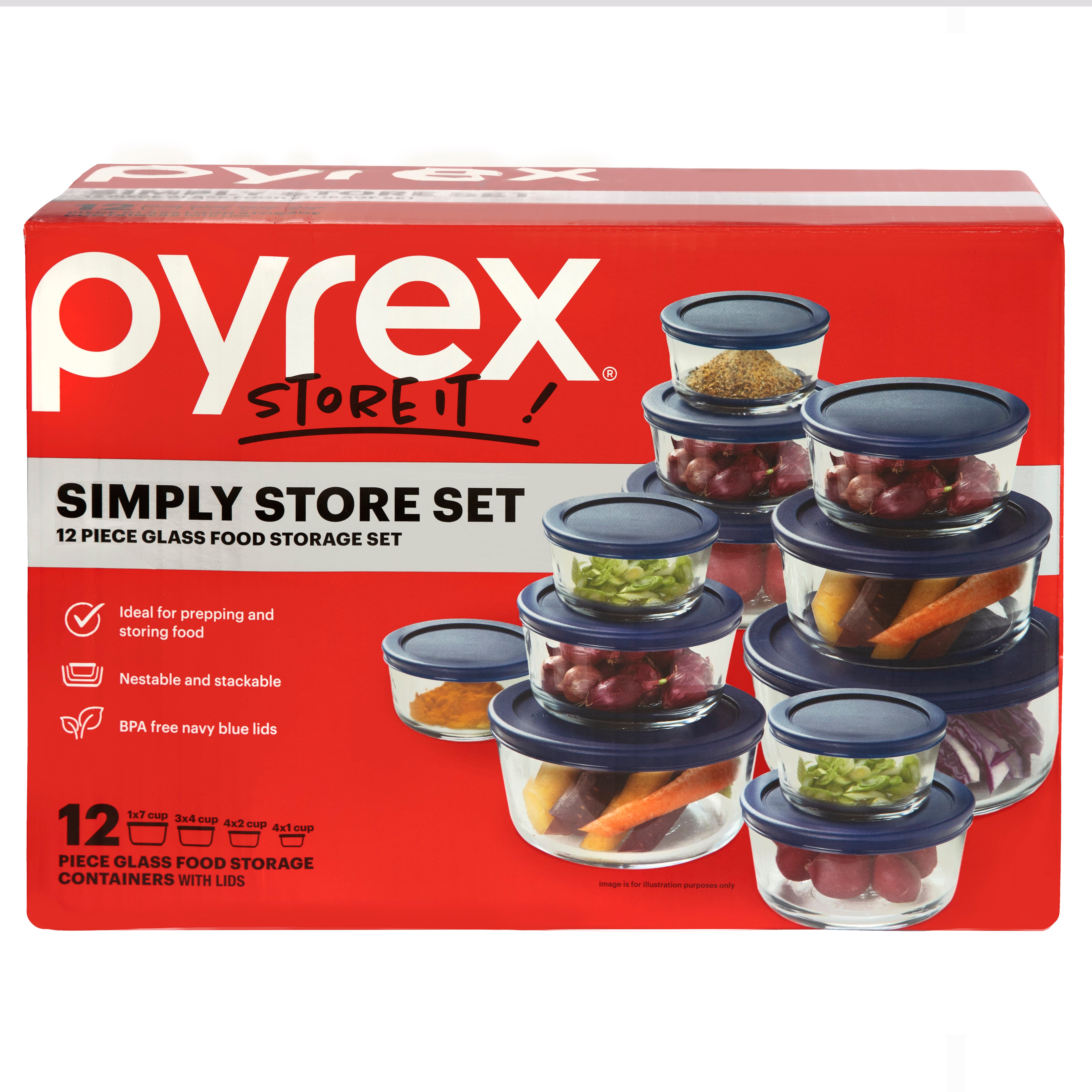 Pyrex® Simply Store® 12 Piece Set – Includes 12 Glass Containers