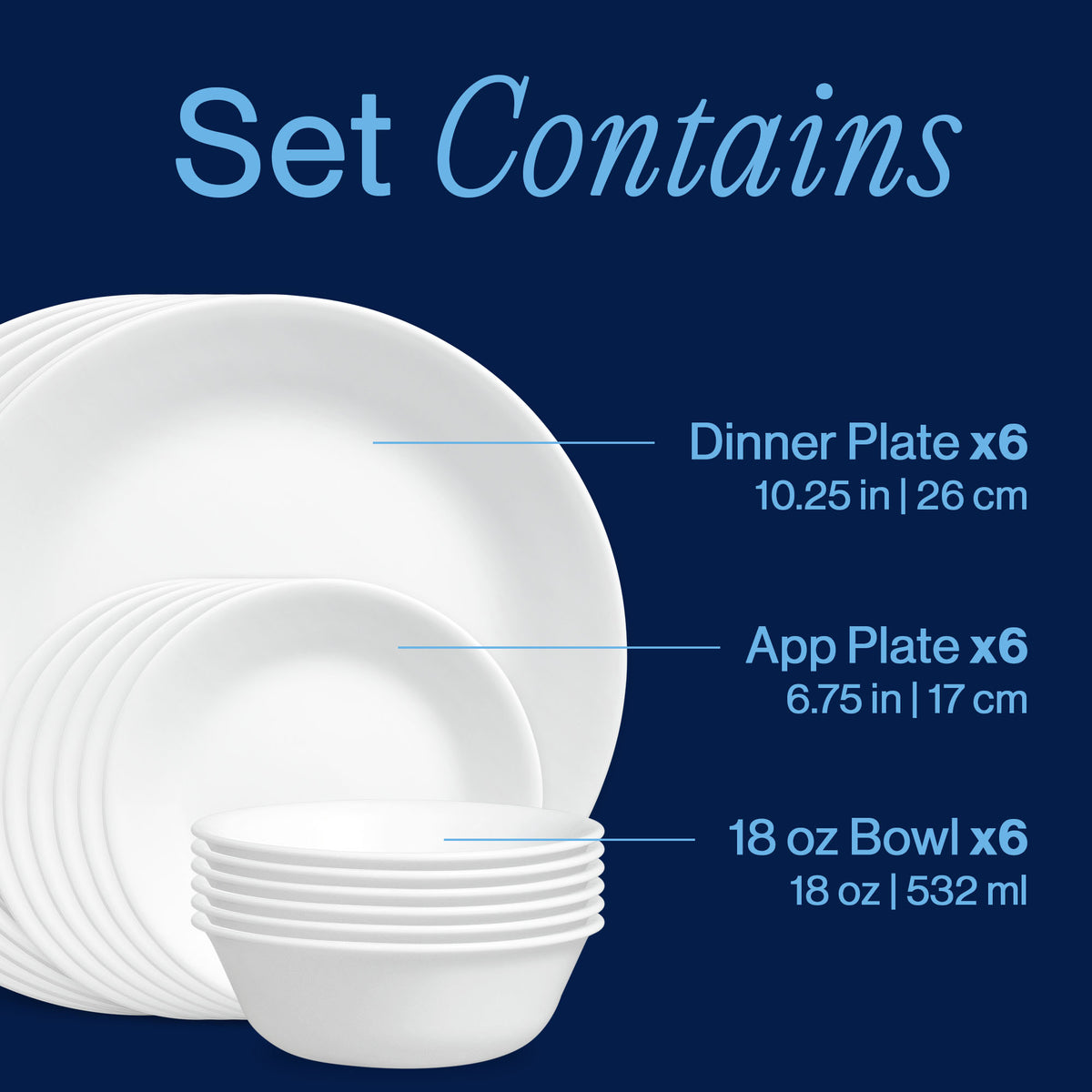 Corelle® Winter Frost White 18 Piece Dinner Set