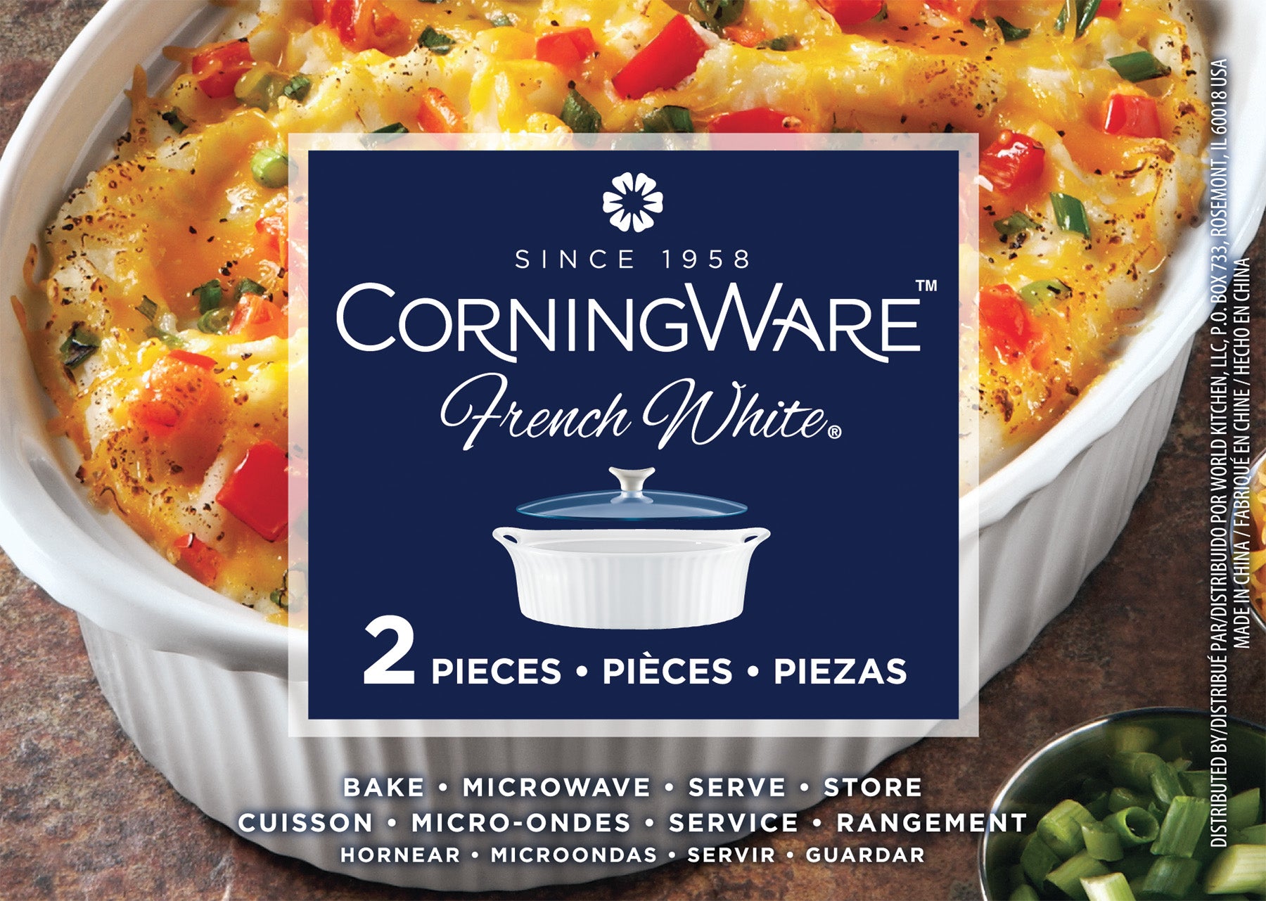 Corningware® French White 1.4L Oval Covered Casserole