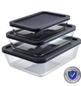 Pyrex® Simply Store Storage 3 Piece Set (3, 6, 11 Cup-Navy Blue)