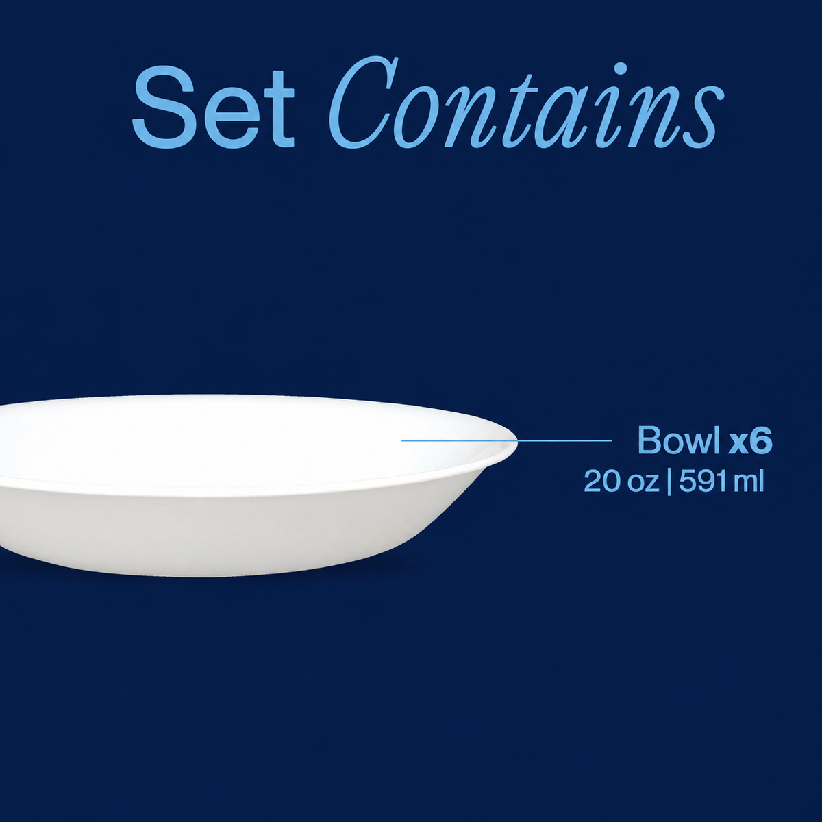 Corelle® Winter Frost White Salad Pasta Bowl 591mL-6 Pack-DTCM