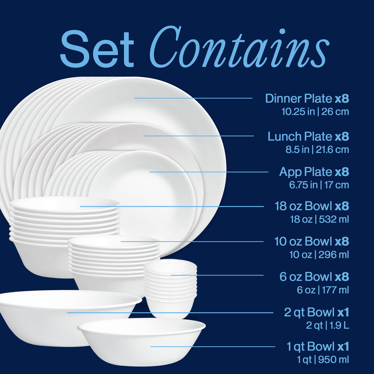 Corelle® Winter Frost White 50 Piece Dinner Set