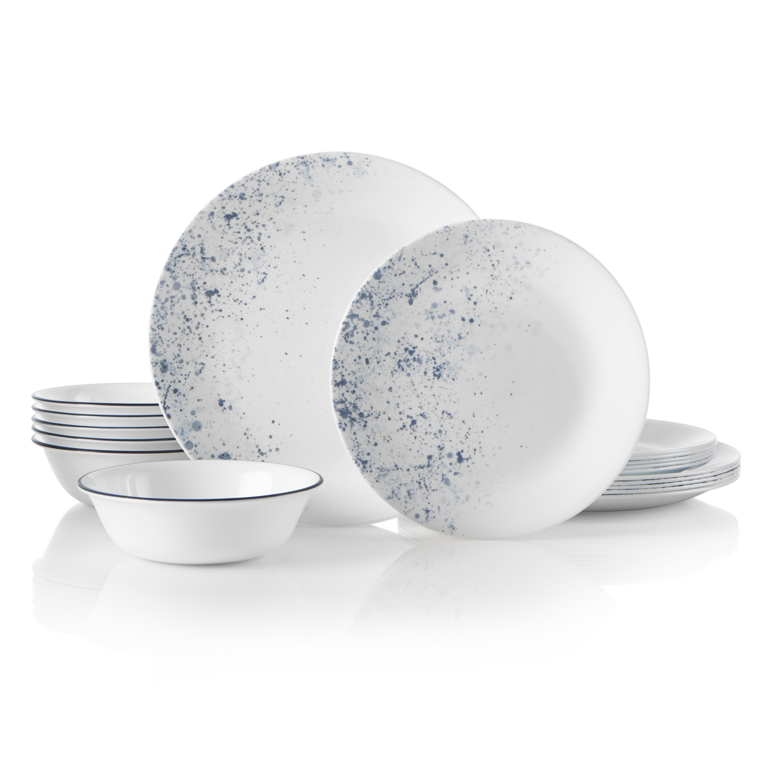 Corelle Indigo Speckle 18 Piece Dinner Set,