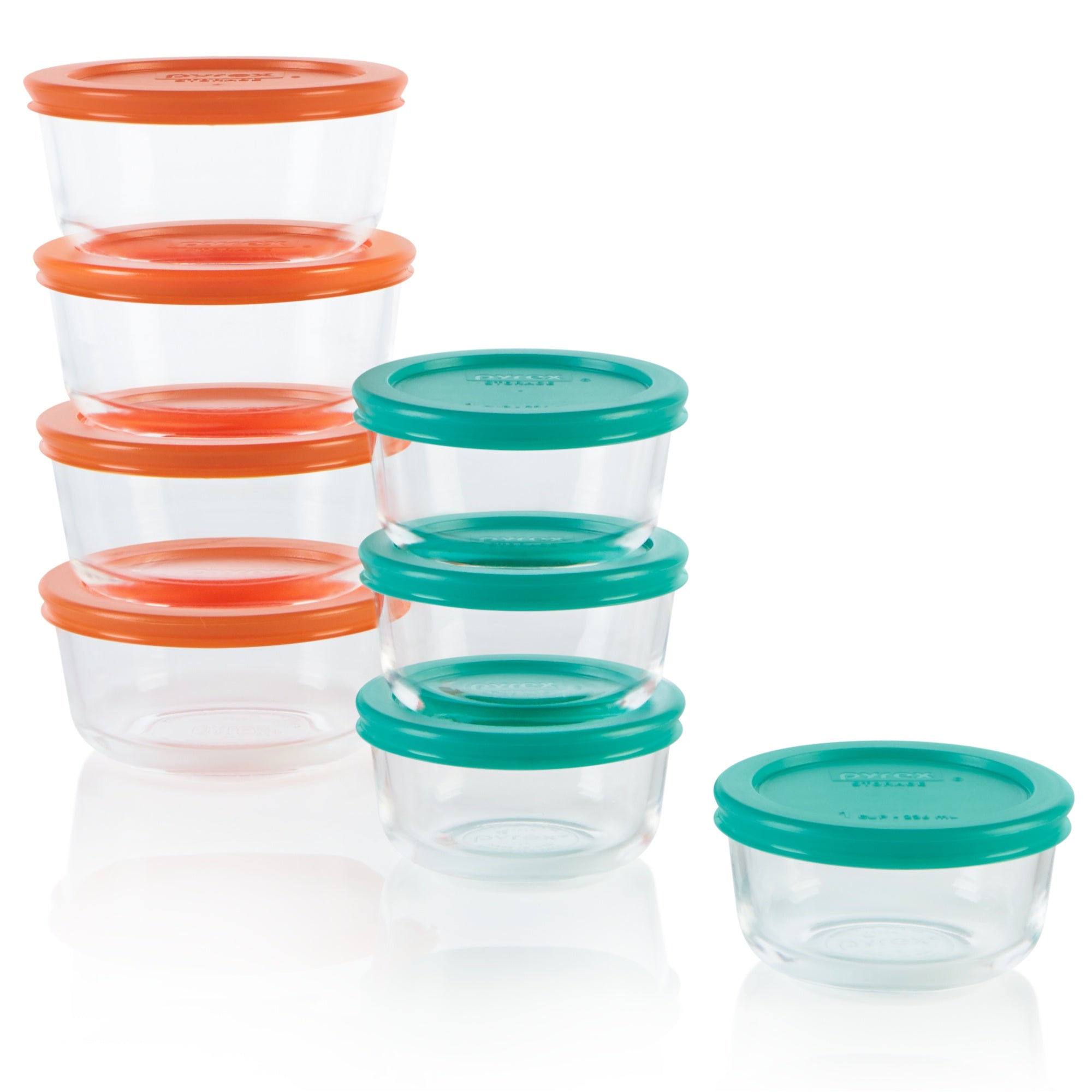 CLEARANCE Pyrex® Simply Store Storage 8 Piece Set (1, 2 Cup-Coloured)