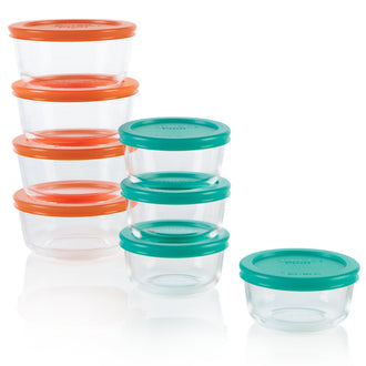 CLEARANCE Pyrex® Simply Store Storage 8 Piece Set (1, 2 Cup-Coloured)