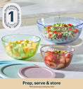 Pyrex® Colours Storage Sculptured 6 Piece Bowl Set (Blue/Green/Pink)