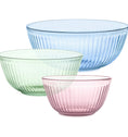 Pyrex® Colors Sculpted Tinted 3-piece Mixing Bowl Set, No Lid (Pink,Green,Blue)