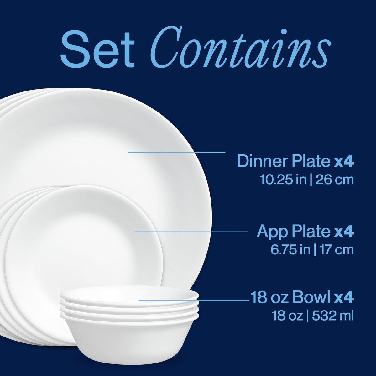 Corelle® Winter Frost White 12 Piece Dinner Set (B&B)