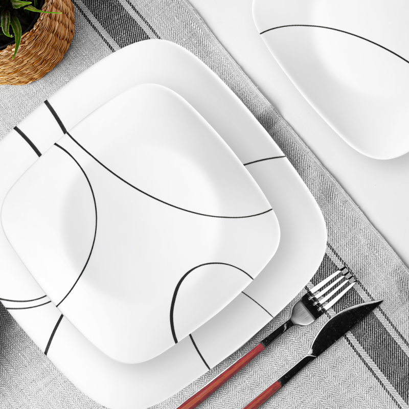 Corelle® Square Simple Lines 18 Piece Dinner Set