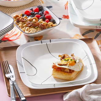 Corelle® Square Simple Lines 18 Piece Dinner Set