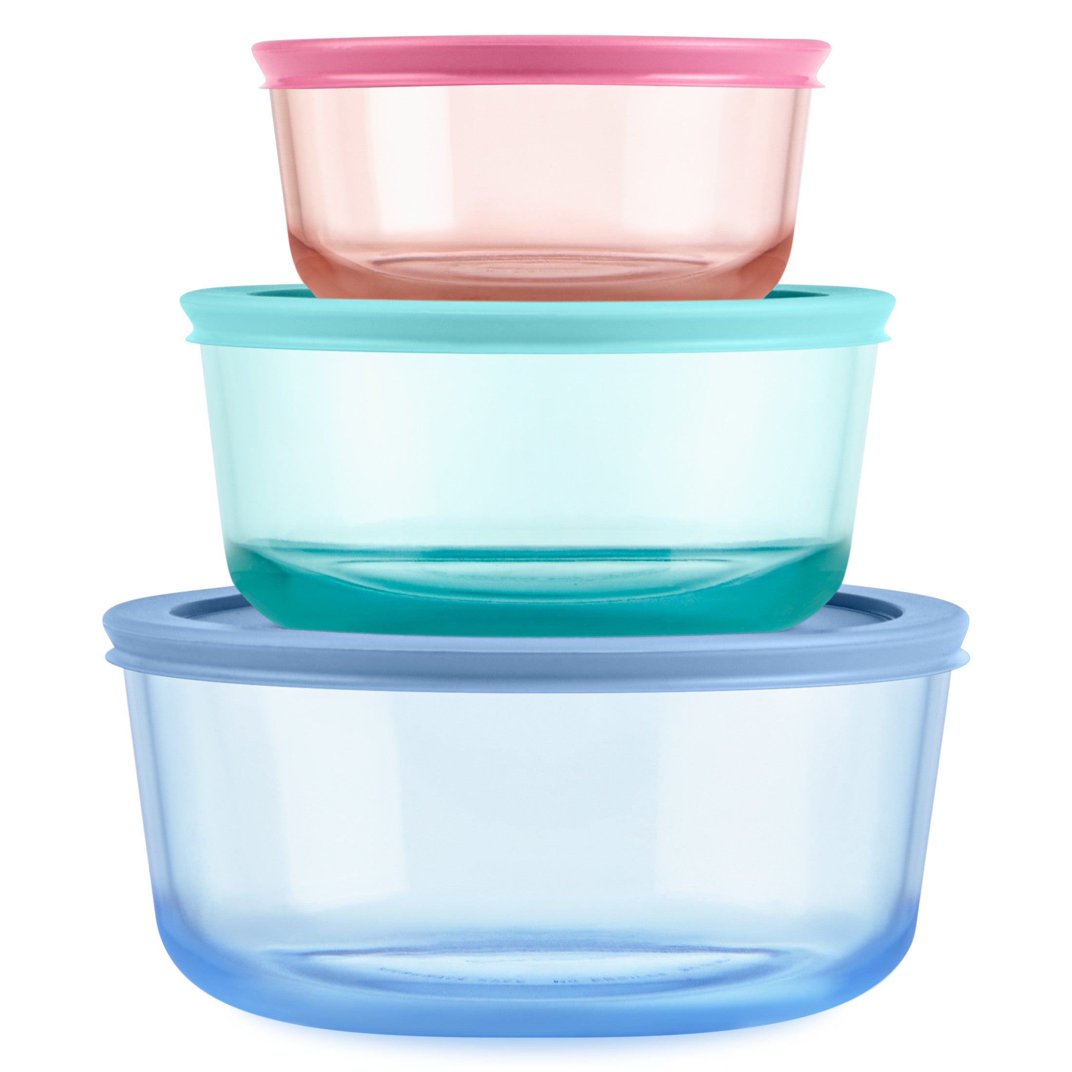 Pyrex® Simply Store® Tinted Glass 6pc 2c/4c/7c Rnd Set- Mixed Colors