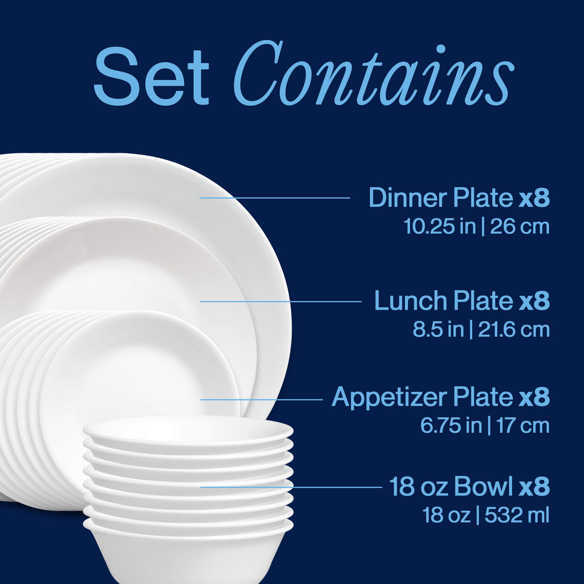 Corelle® Shimmering White 32 Piece Set
