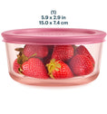 Pyrex® Simply Store® Tinted Glass 4-cup Round Storage Container with Lid, Pink