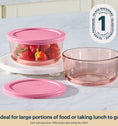 Pyrex® Simply Store® Tinted Glass 4-cup Round Storage Container with Lid, Pink