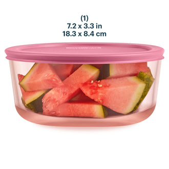 Pyrex® Colors Simply Store® 7 cup Round with Pink Lid
