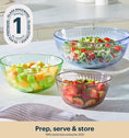 Pyrex® Colors Sculpted Tinted 3-piece Mixing Bowl Set, No Lid (Pink,Green,Blue)
