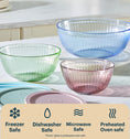 Pyrex® Colours Storage Sculptured 6 Piece Bowl Set (Blue/Green/Pink)