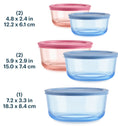 Pyrex® Simply Store® Tinted Glass Round Storage Containers, 10-pc Set, Mixed Colors