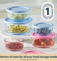 Pyrex® Simply Store® Tinted Glass Round Storage Containers, 10-pc Set, Mixed Colors