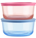 Pyrex® Simply Store® Tinted Glass 4-cup Round Storage Containers, 4-pc Set, Mixed Colors (Pink/Blue)