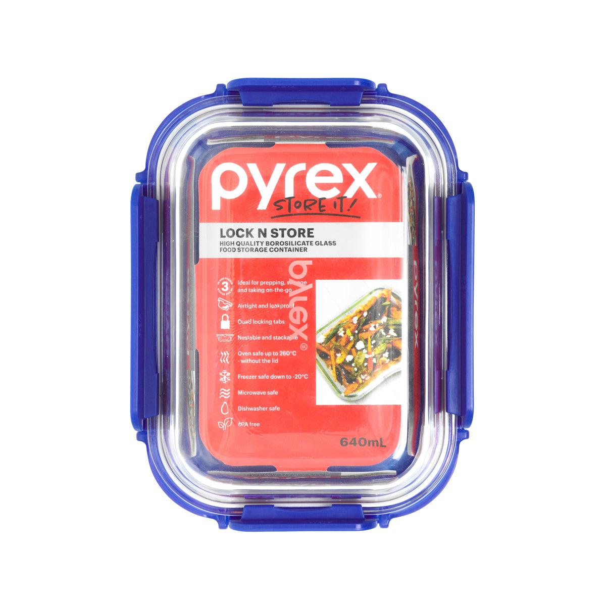 Rectangle Pyrex Containers Big Pyrex® Storage Lock N Store Rectangle 640mL – Global Kitchen Brands ...
