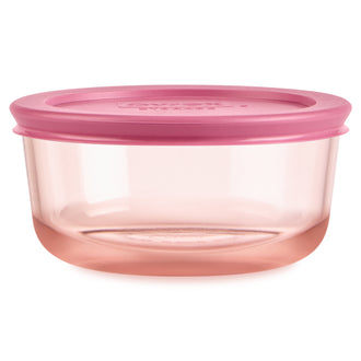 Pyrex® Simply Store® Tinted Glass 2-cup Round Storage Container with Lid, Pink