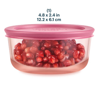 Pyrex® Simply Store® Tinted Glass 2-cup Round Storage Container with Lid, Pink