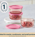 Pyrex® Simply Store® Tinted Glass 2-cup Round Storage Container with Lid, Pink