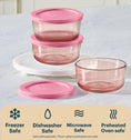 Pyrex® Simply Store® Tinted Glass 2-cup Round Storage Container with Lid, Pink