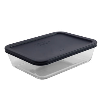 Pyrex® Simply Store Storage 6 Cup/1.4L Rectangle w/Navy Plastic Lid