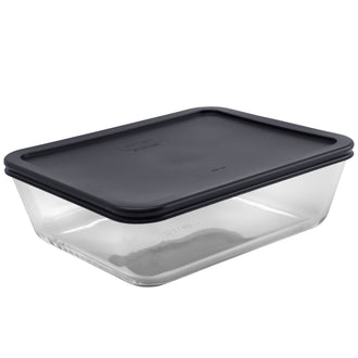 Pyrex® Simply Store Storage 11 Cup/2.6L Rectangle w/Navy Plastic Lid