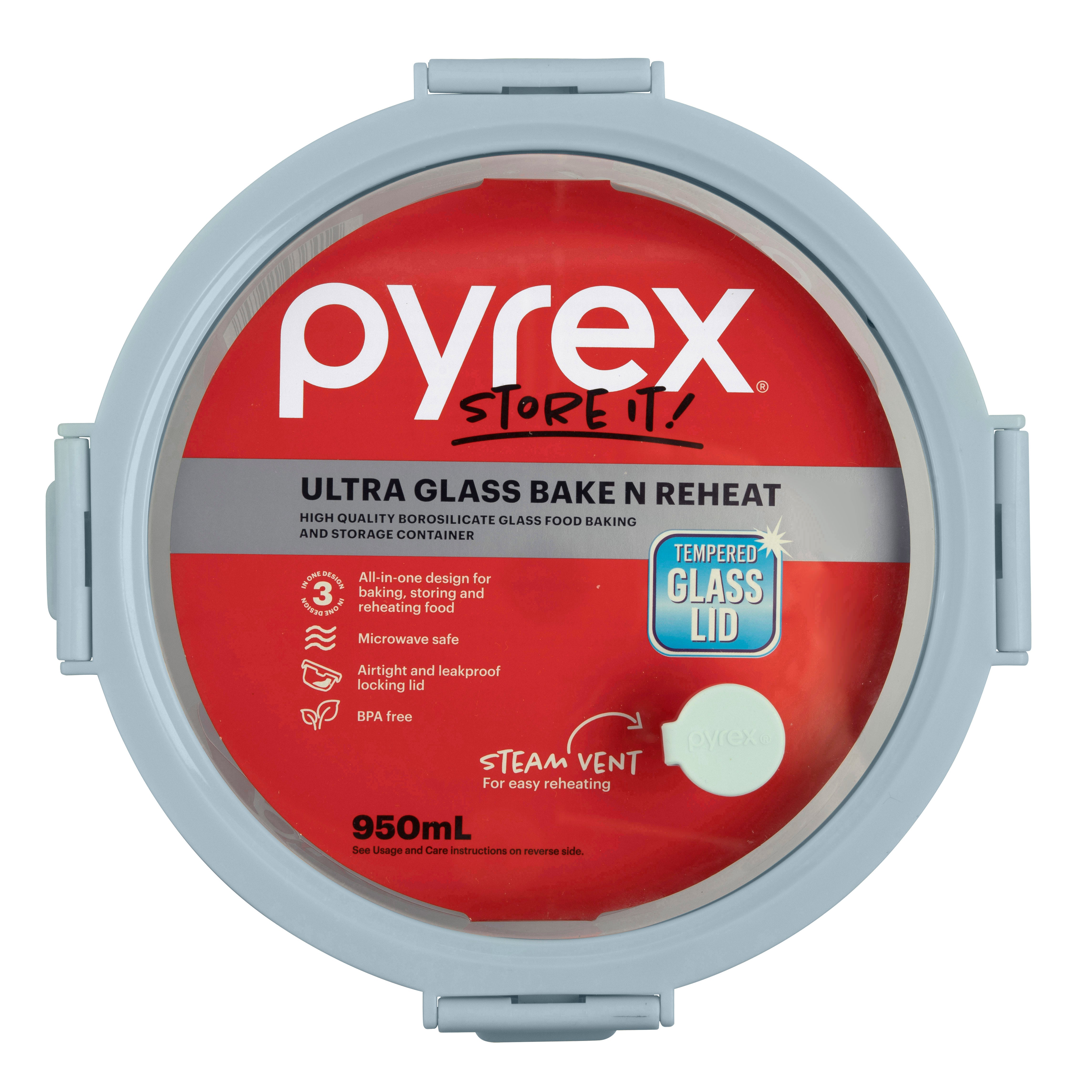 Pyrex® Ultra Glass Bake N Reheat Round Storage 950mL