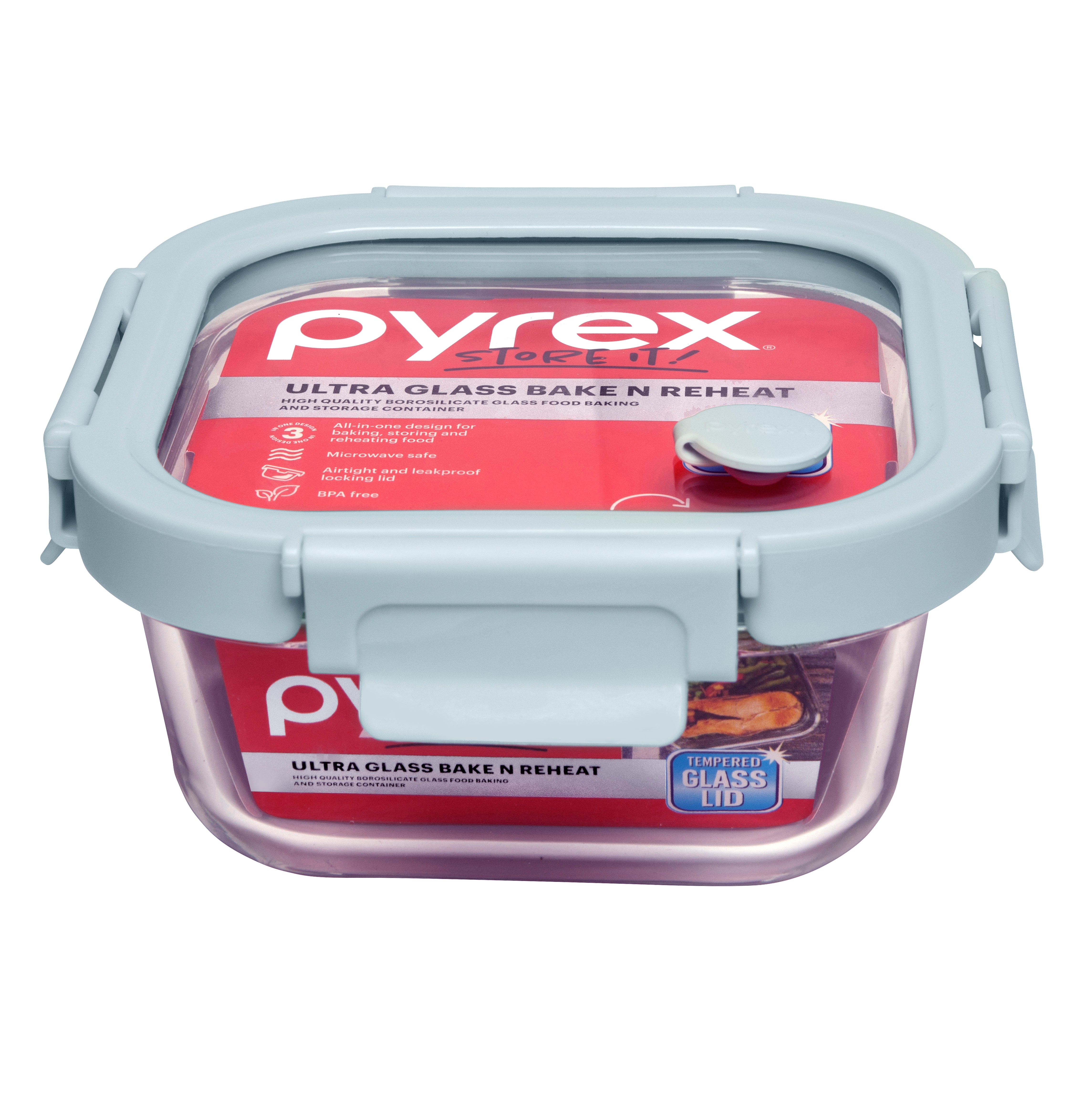 Pyrex® Ultra Glass Bake N Reheat Square Storage 520mL