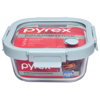 Pyrex® Ultra Glass Bake N Reheat Square Storage 800mL