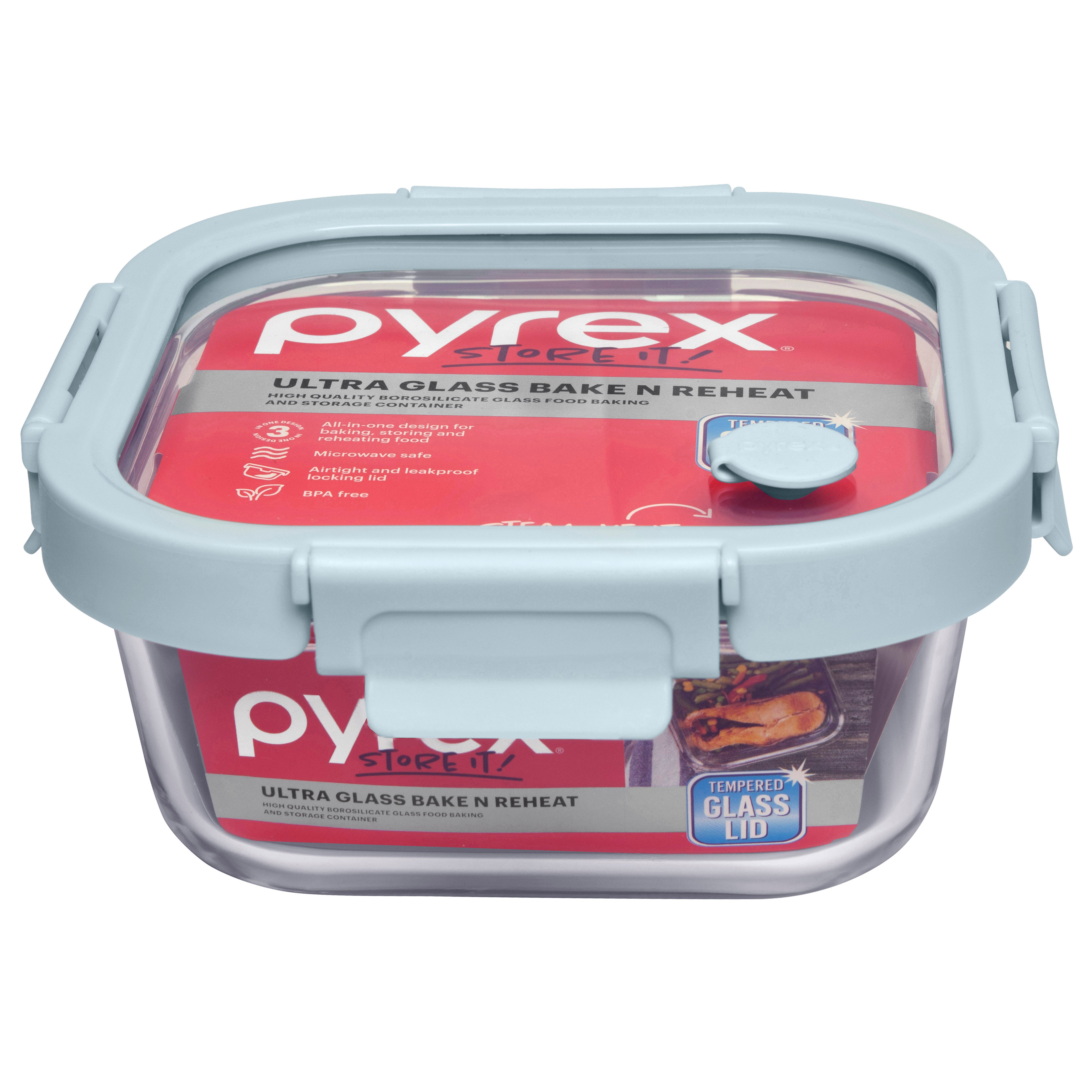 Pyrex® Ultra Glass Bake N Reheat Square Storage 800mL