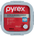 Pyrex® Ultra Glass Bake N Reheat Square Storage 800mL