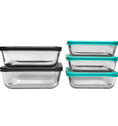 Pyrex® Simply Store Storage 5 Piece Rectangle Set Coloured Lids