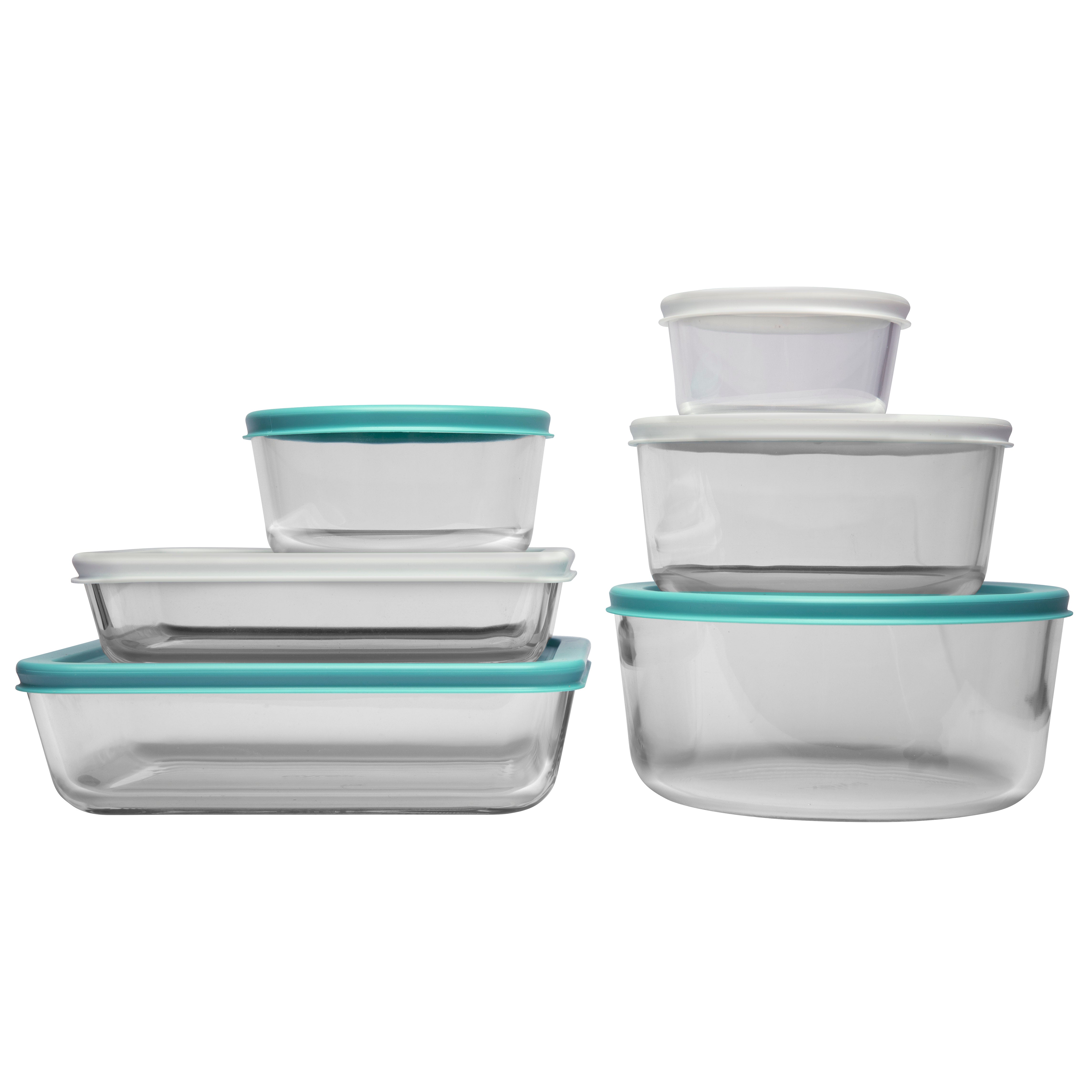 Pyrex® Simply Store Storage 6 Piece Set w/Navy Blue Lids