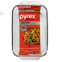 Pyrex® Deep Dish Rectangle Baker w/Navy Blue Lid 4.7L