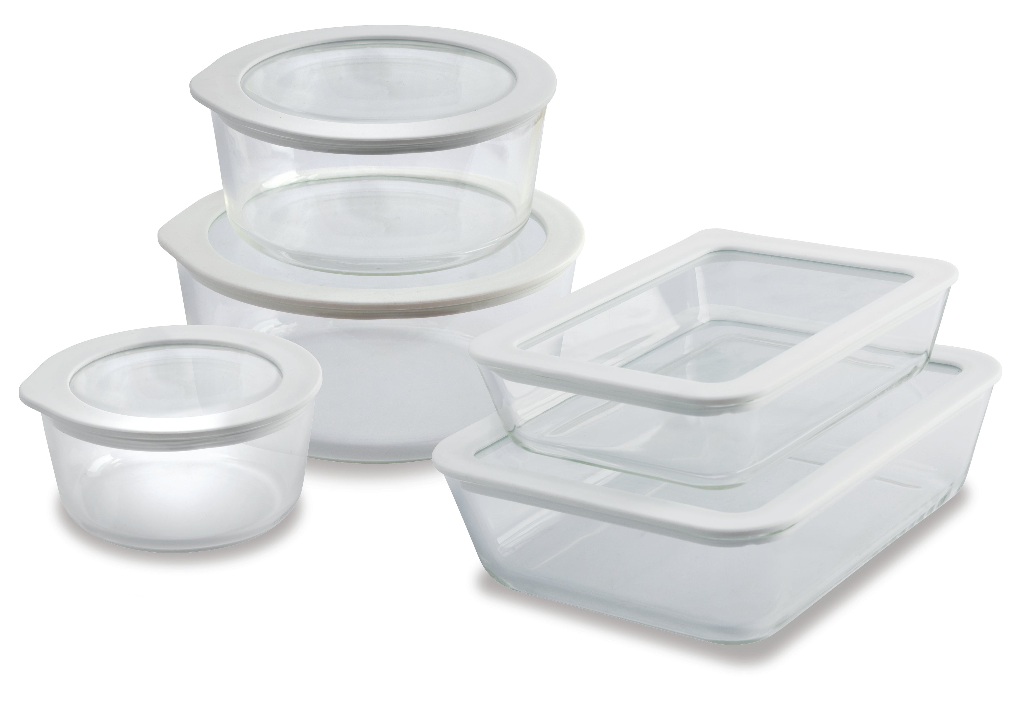 Pyrex® Ultimate Storage 5 Piece Set w/White Lids