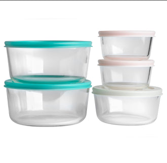 Pyrex® Simply Store Storage 5 Piece Round Set w/Coloured Lids