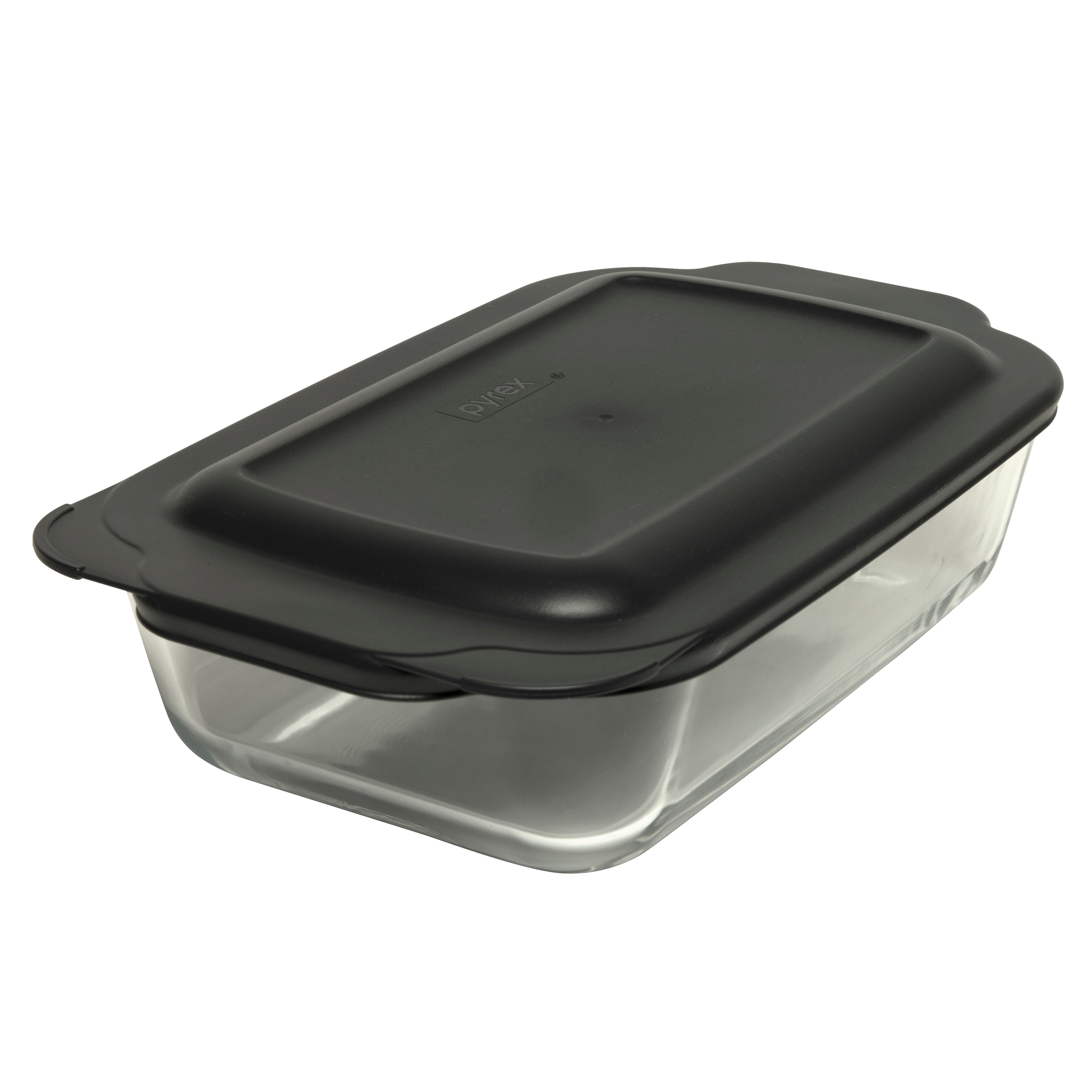 Pyrex® Deep Dish Rectangle Baker w/Navy Blue Lid 3L