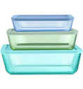 Pyrex® Simply Store® Tinted Glass Rectangle Storage Containers, 6-pc Set, Mixed Colors