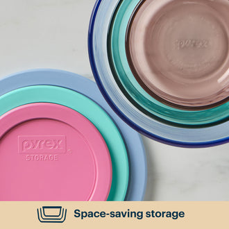 Pyrex® Simply Store® Tinted Glass 6pc 2c/4c/7c Rnd Set- Mixed Colors