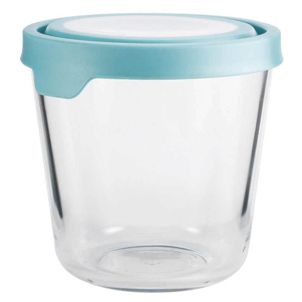 Anchor Hocking® Tall Round TrueSeal™ Food Storage 7 cup w/Mineral Blue Lid