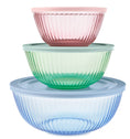 Pyrex® Colours Storage Sculptured 6 Piece Bowl Set (Blue/Green/Pink)