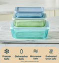 Pyrex® Simply Store® Tinted Glass Rectangle Storage Containers, 6-pc Set, Mixed Colors