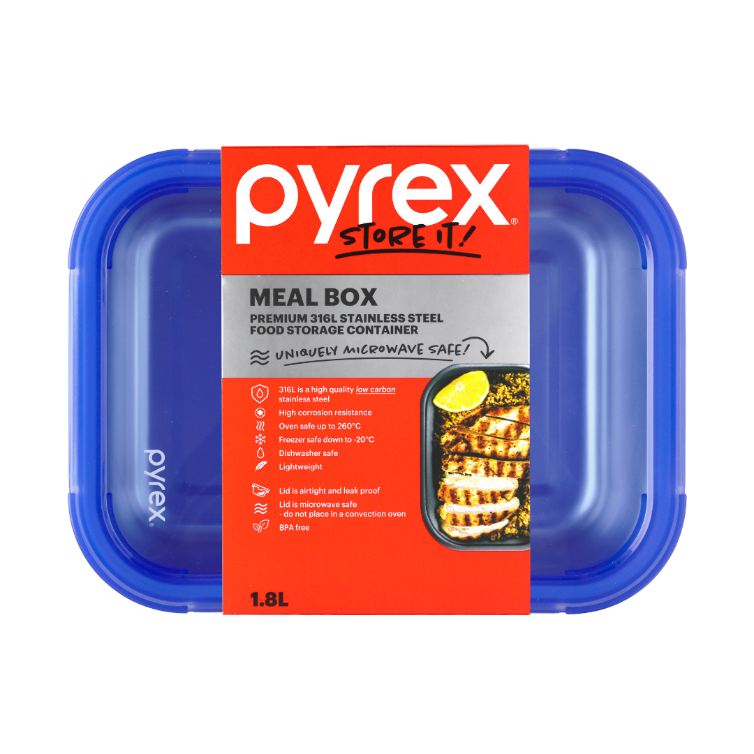 CLEARANCE Pyrex® Stainless Steel Meal Box 1.8L