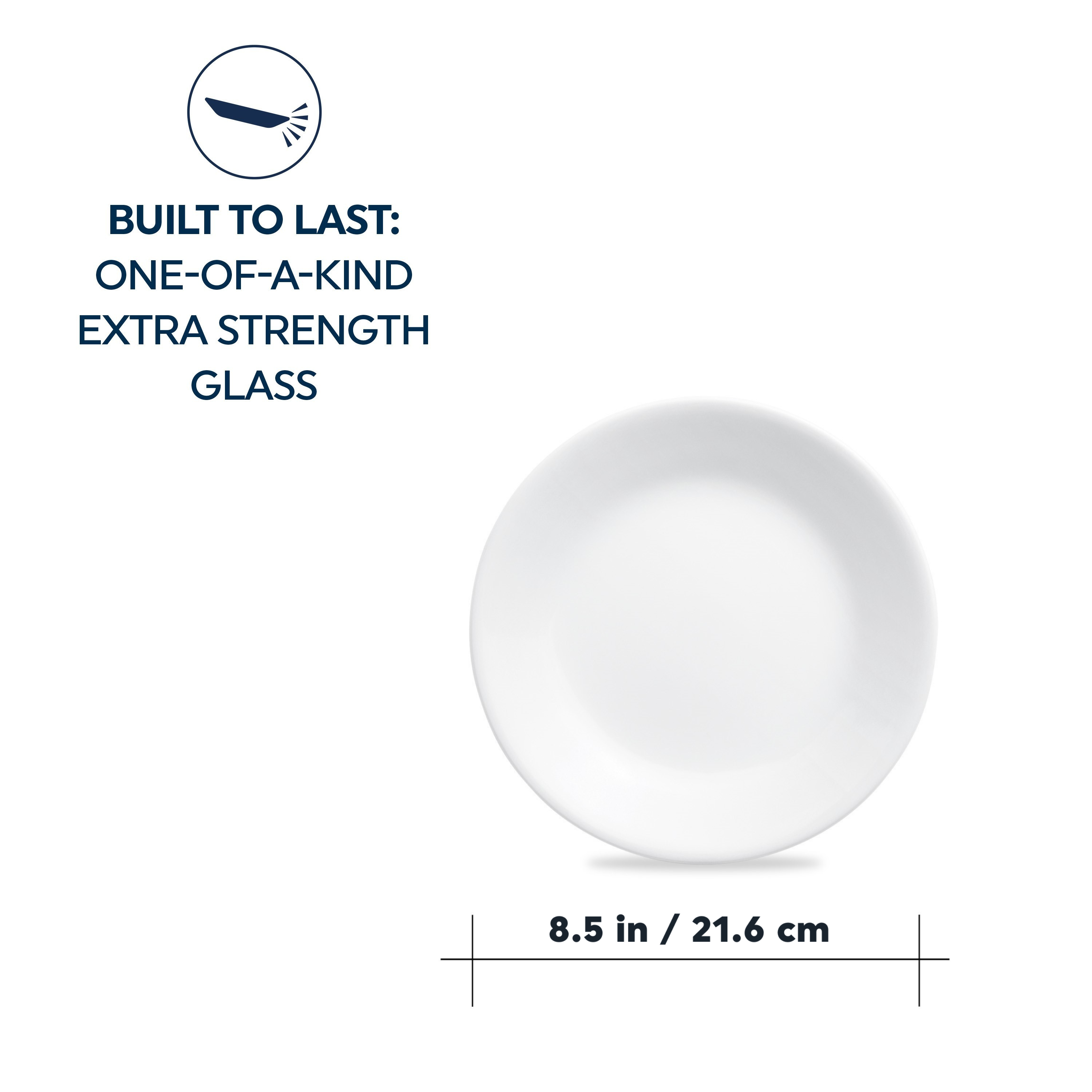 Corelle® Winter Frost White Lunch Plate 21.6cm-6 Pack-DTCM